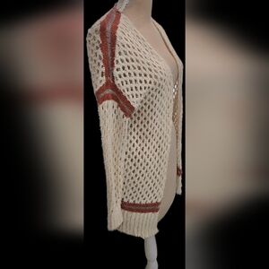 XS/S Amuse Society Malita Oversized Open Front Open Weave Cardigan
